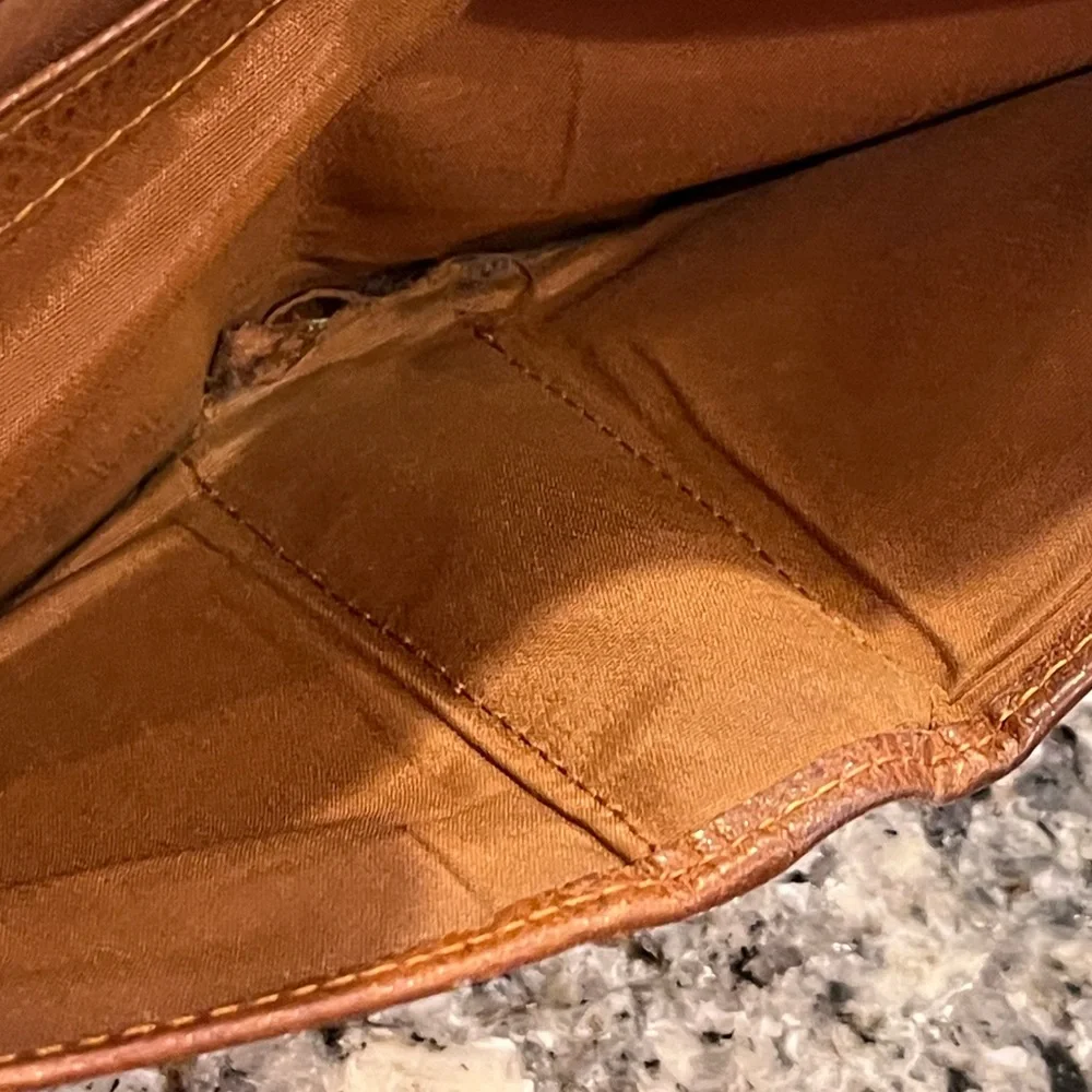 Polo Ralph Lauren Bifold Wallet Pebbled Leather brown used